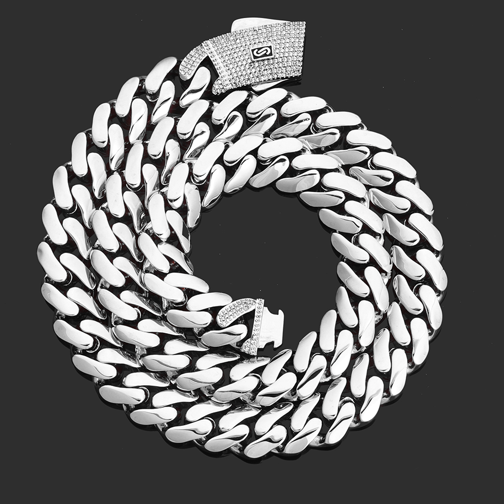 Monaco Clasp Flat Miami 14K  Cuban Link Chain