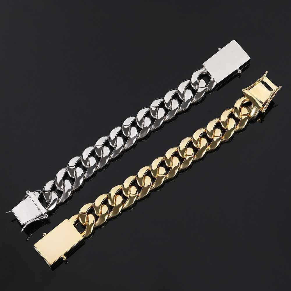 18mm 3 Row Iced Out CZ Cuban Link Bracelet