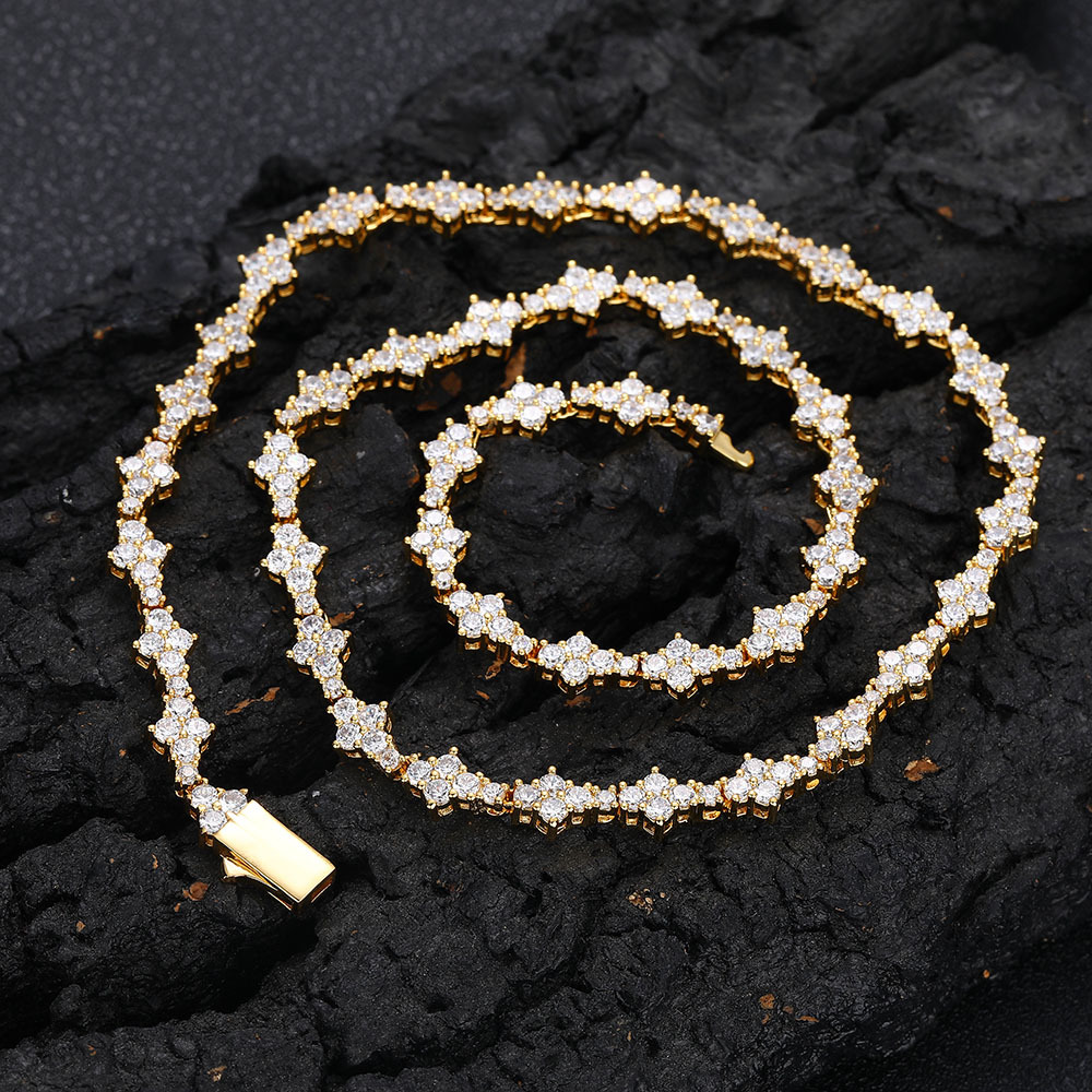 6.5mm Cross Iced Out Tennis Chain Necklace