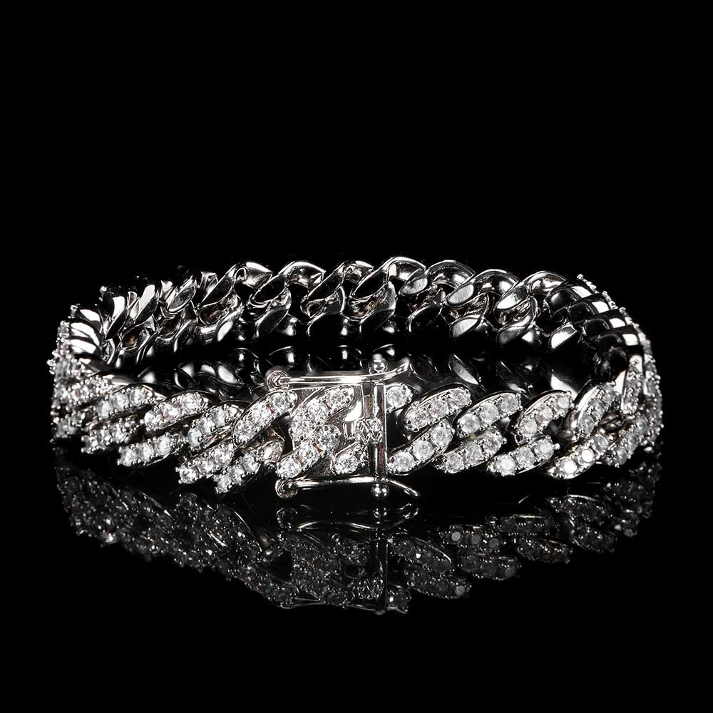 9mm Single Row Iced Out CZ Cuban Link Bracelet