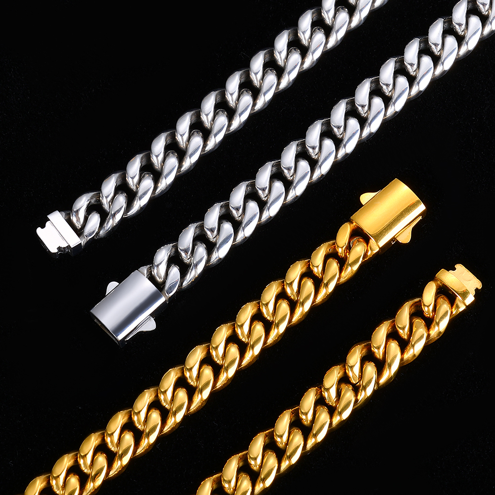 Stainless Steel Miami Cuban Link Bracelet 12mm