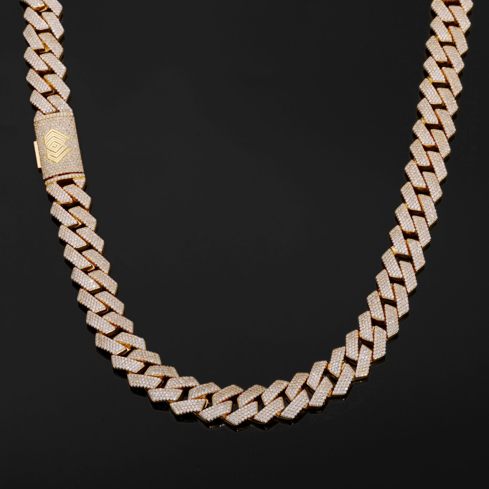 4 Rows Prong Cuban Link Chain 15mm
