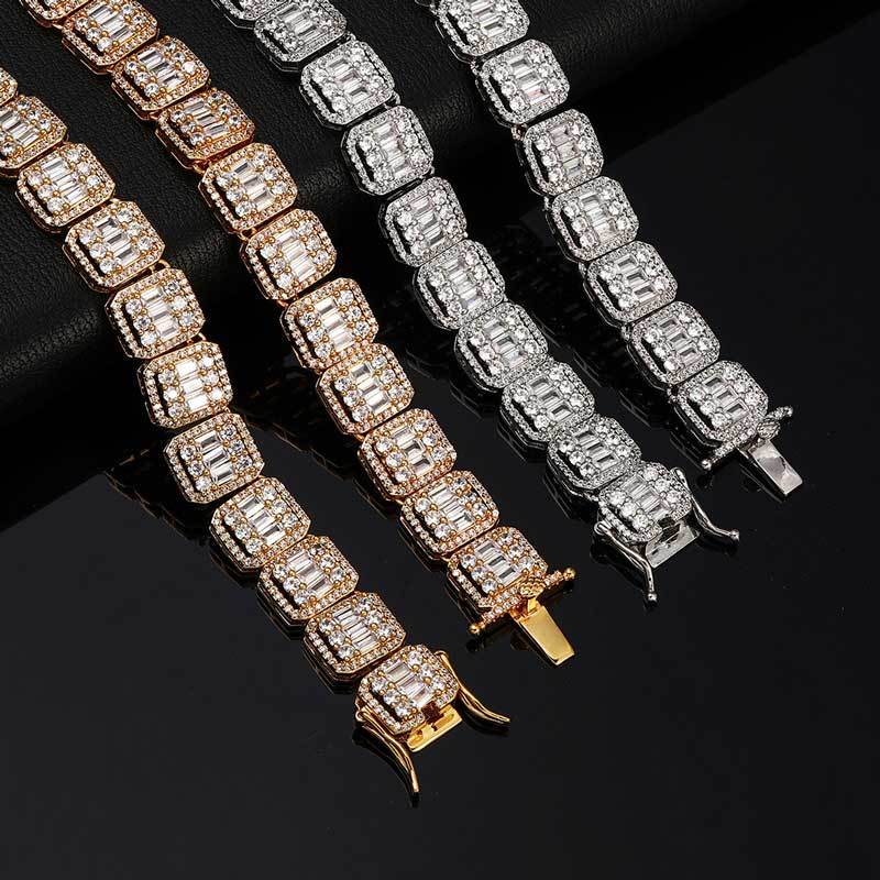 Iced Out Tennis Chain  Mixed Zircon Hip Hop Necklace