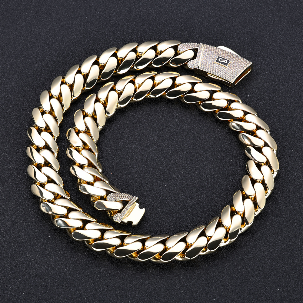 Monaco Clasp Flat Miami 14K Cuban Link Chain
