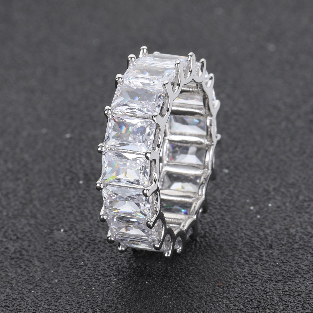 Iced Out Copper Micro Pave Baguette CZ Ring