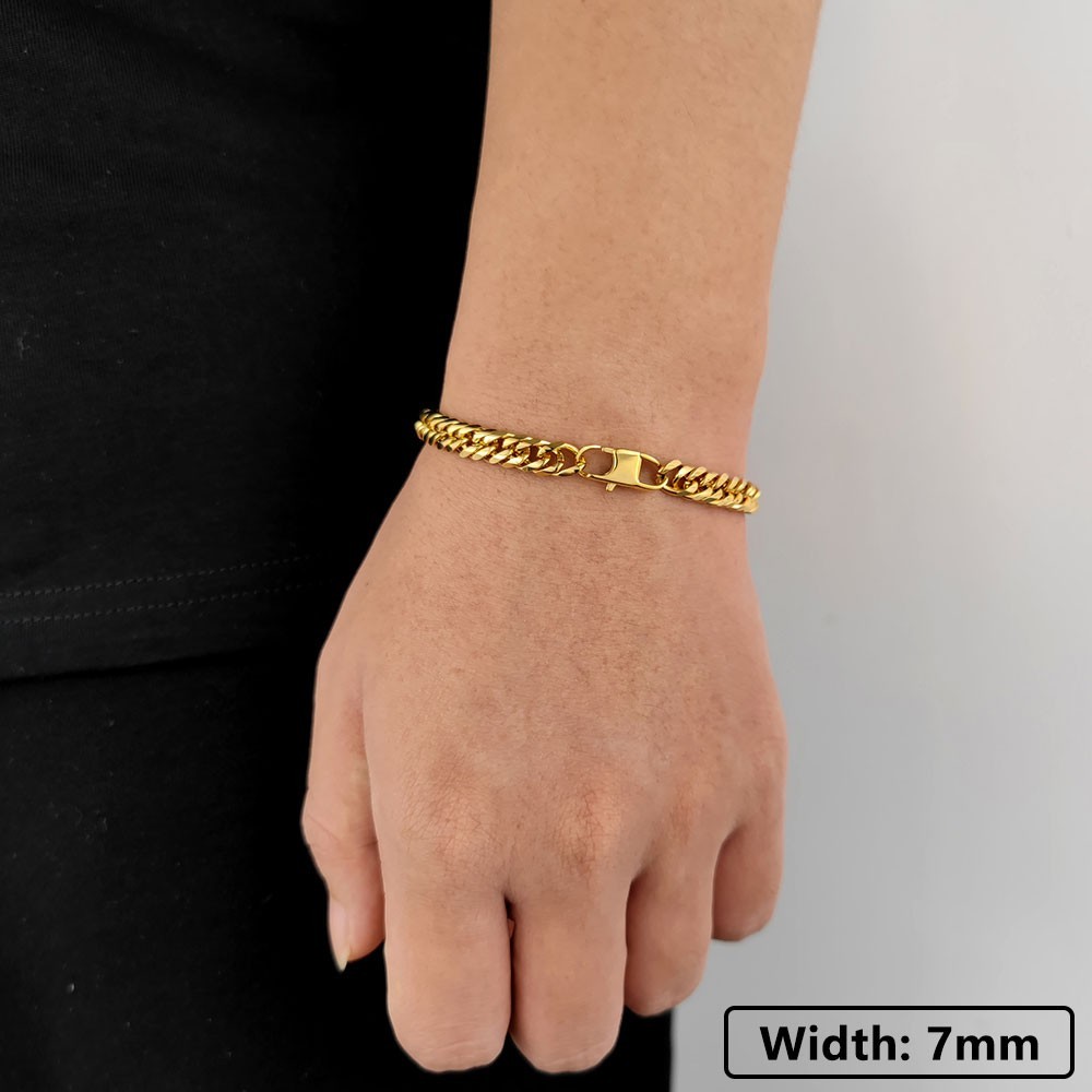 7mm 7/9mm Double Weave Cowboy Miami Cuban Link Bracelet