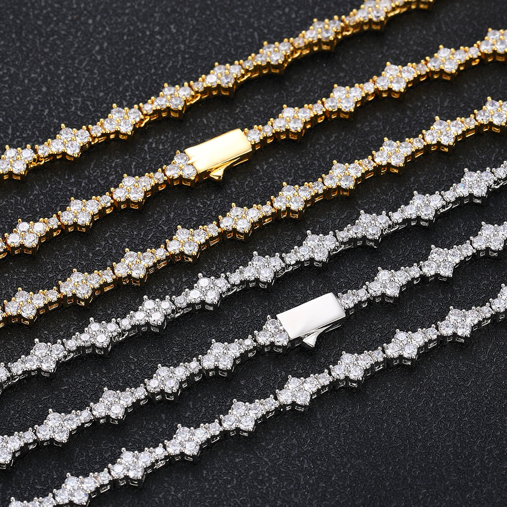 6.5mm Cross Iced Out Tennis Chain Necklace
