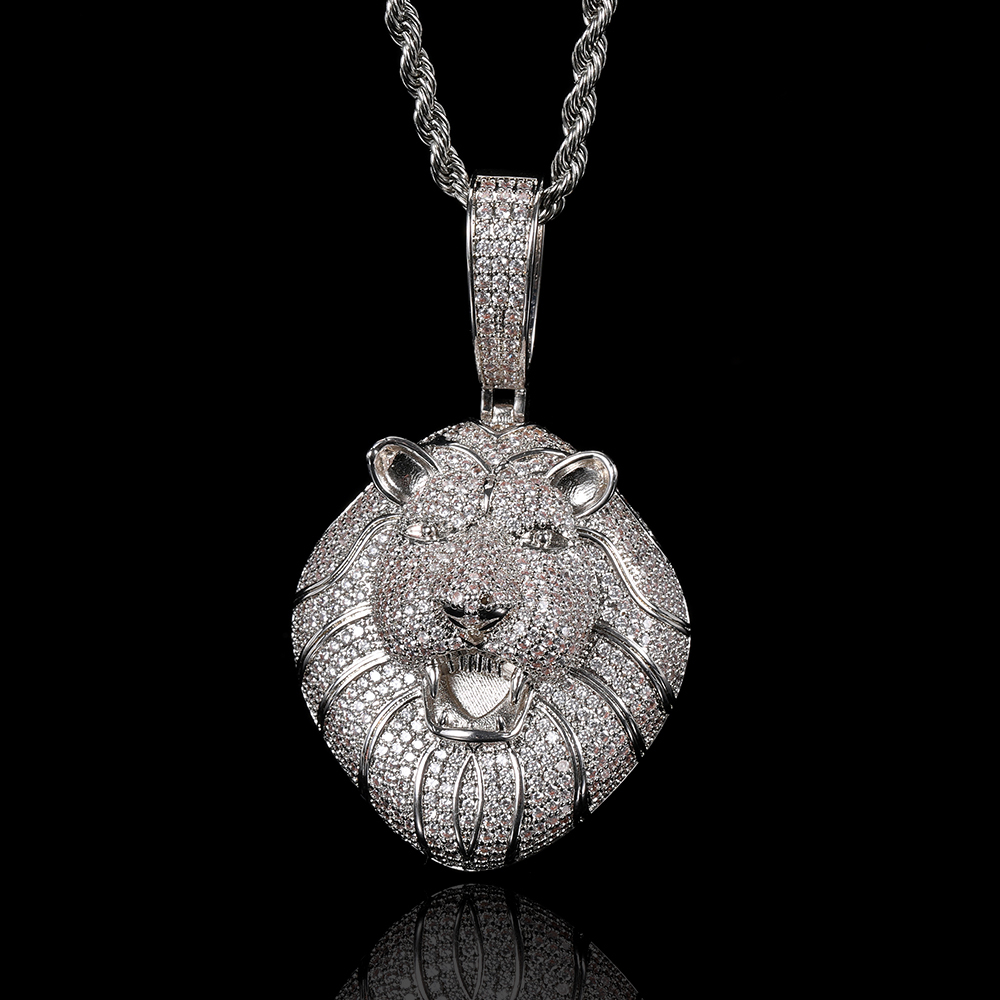 Big Gold Lion Pendant Necklace