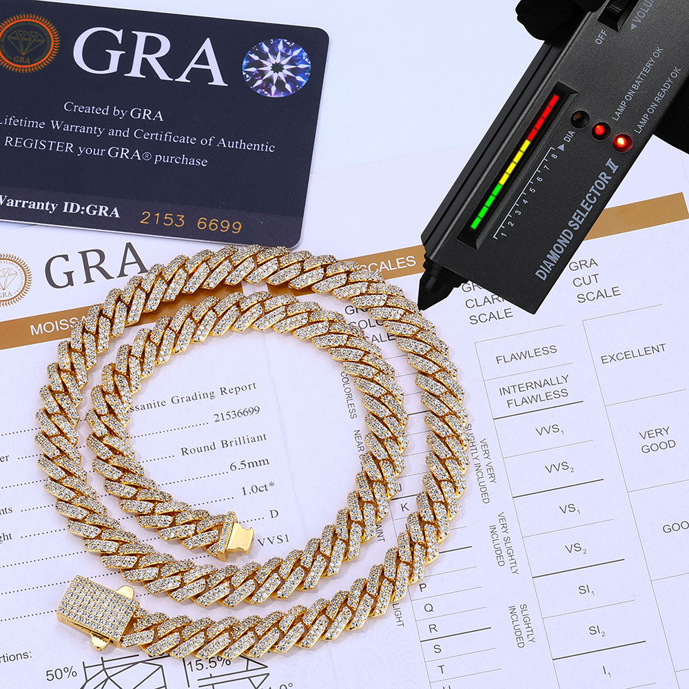 8mm Custom Logo Cuban Chain 925&VVS Silver Moissanite