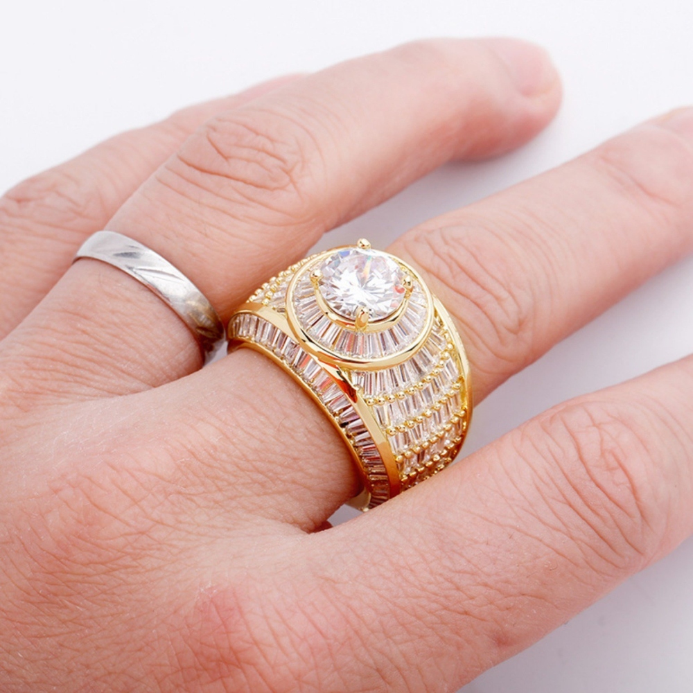 Iced Clustered Band Ring