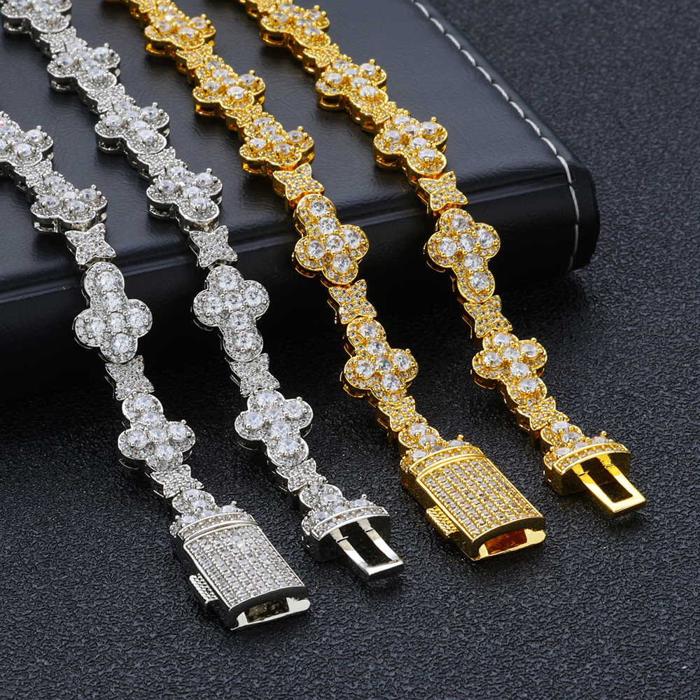 10mm Cross X Iced Chain