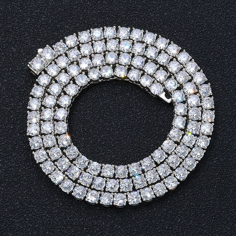 4mm Full Iced Diamond Tennis Chain Necklace