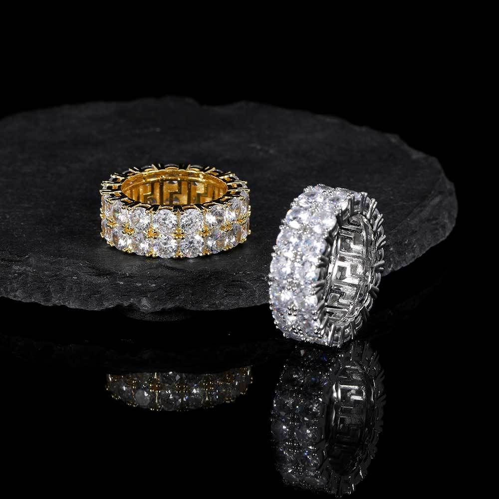 Double Row CZ Diamond Ring