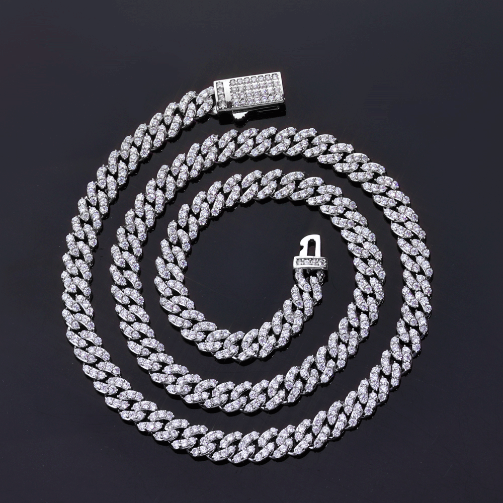 6MM Full Pave Full Pave Iced Out Cuban Chain Necklace
