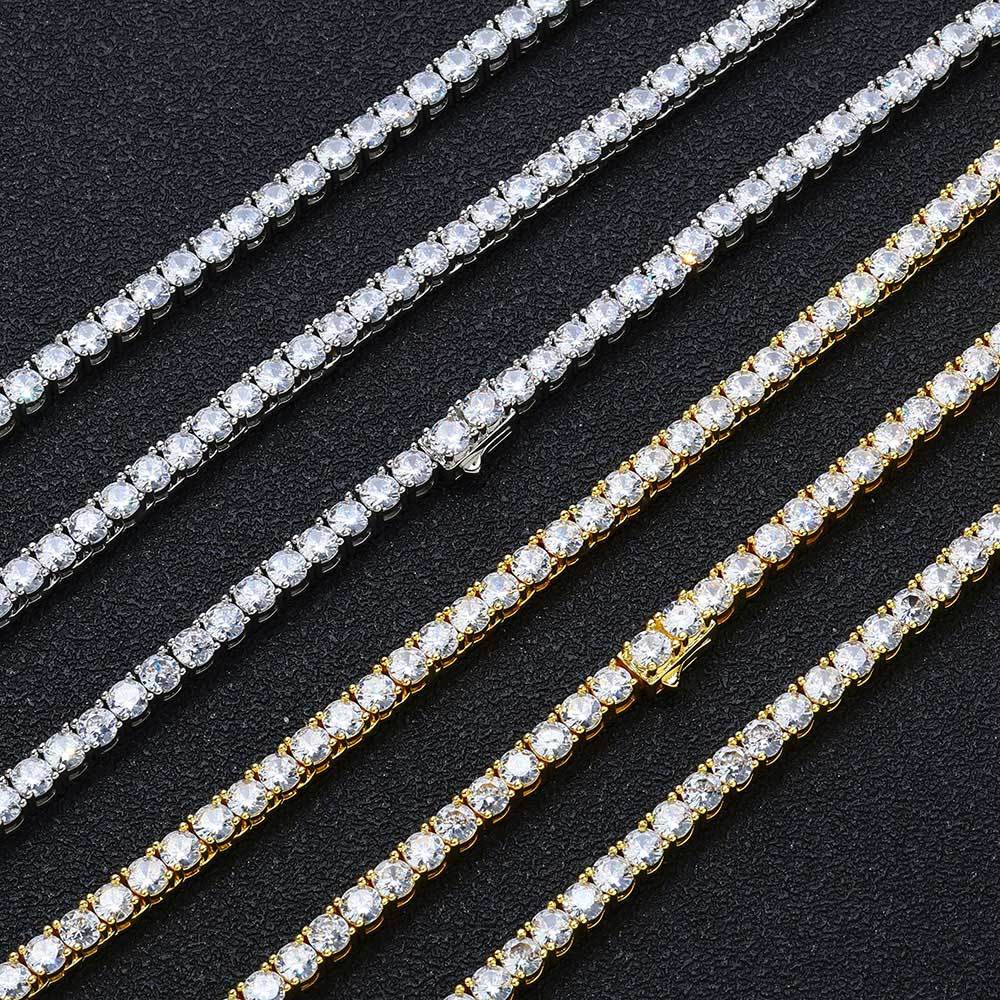 4mm Full Iced Diamond Tennis Chain Necklace