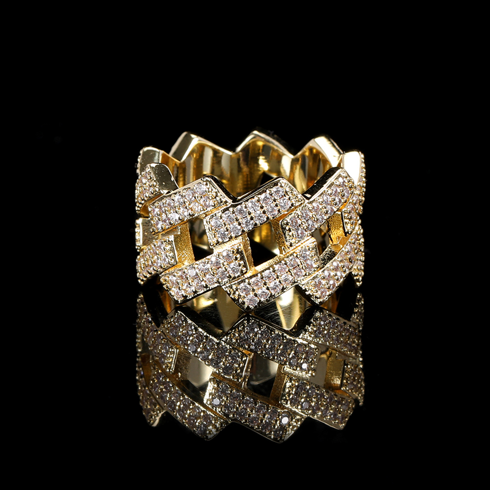 14MM Iced Prong Cuban Ring