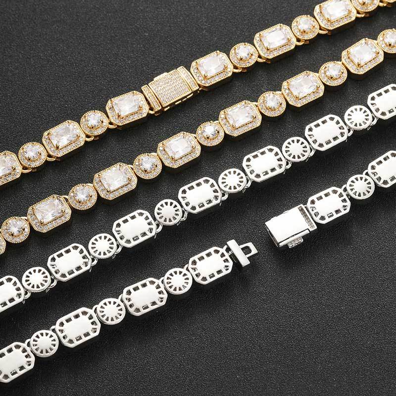 10mm Iced Sugar Chain – Gold Plated CZ Hip Hop Necklace & Bracelet