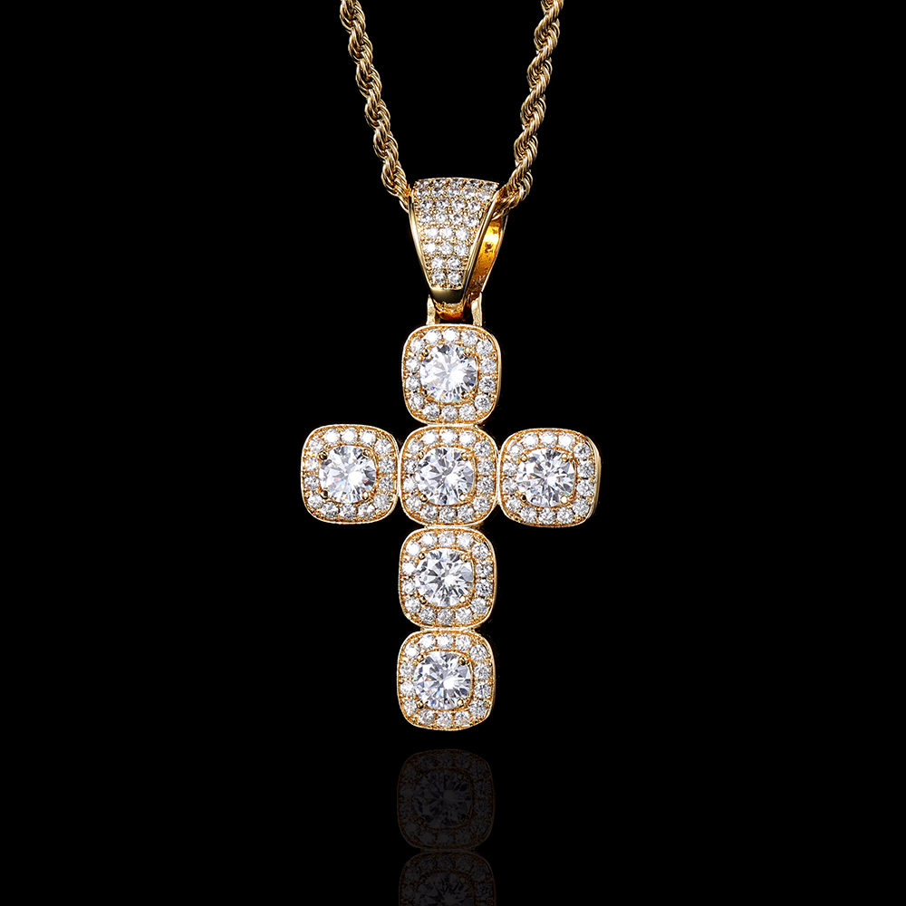 Large Cubic Zirconia Cross Pendant Necklace – Iced Out jewelry