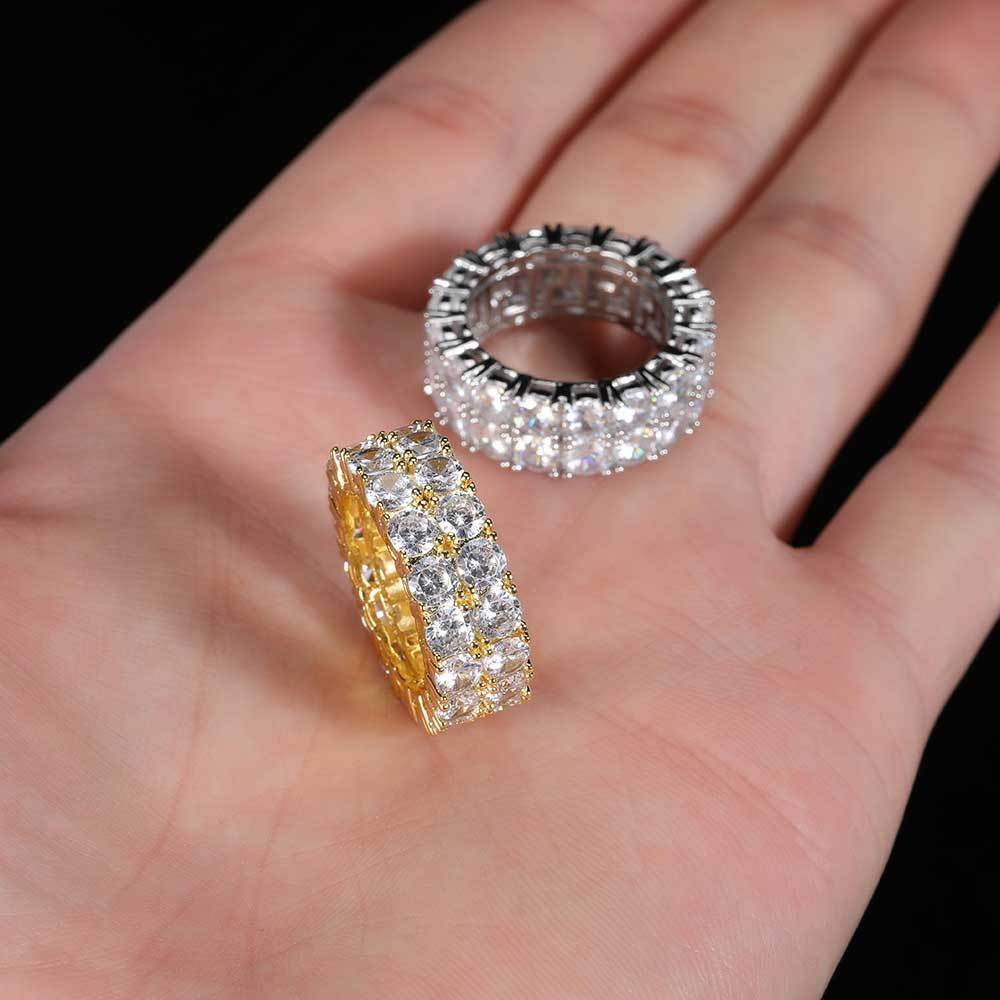 Double Row CZ Diamond Ring