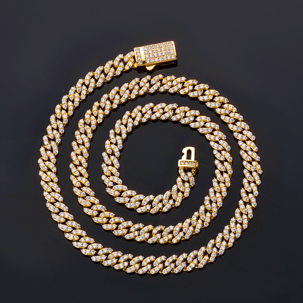 6MM Full Pave Full Pave Iced Out Cuban Chain Necklace