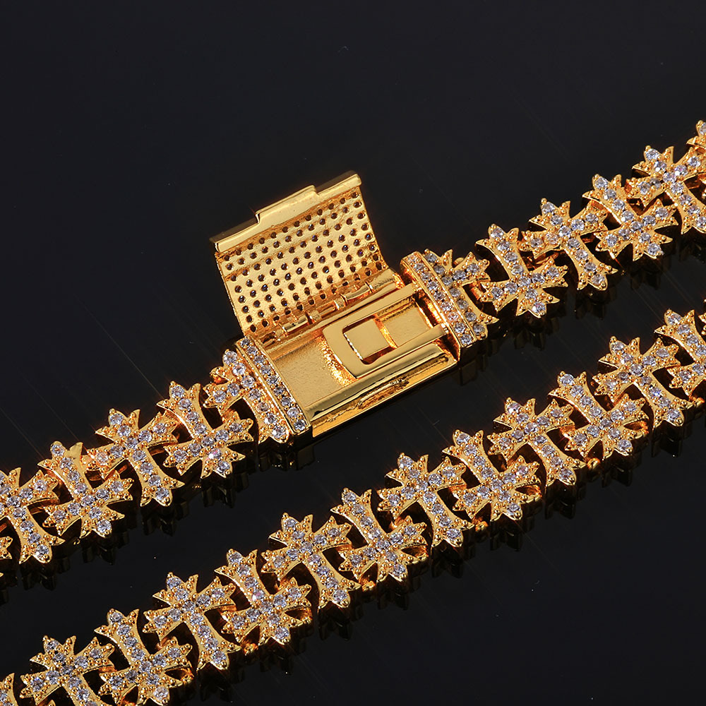 11mm Hip Hop Cross Cuban Link Bracelet