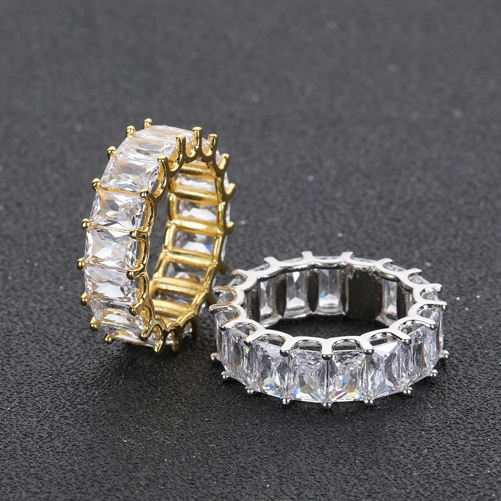 Iced Out Copper Micro Pave Baguette CZ Ring