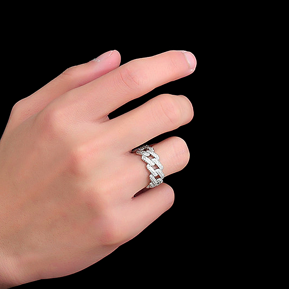 14MM Iced Prong Cuban Ring