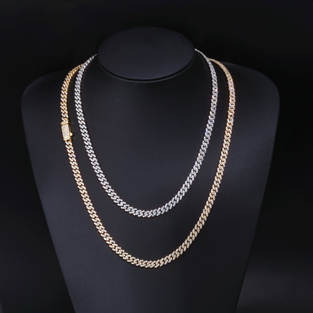 6MM Full Pave Full Pave Iced Out Cuban Chain Necklace