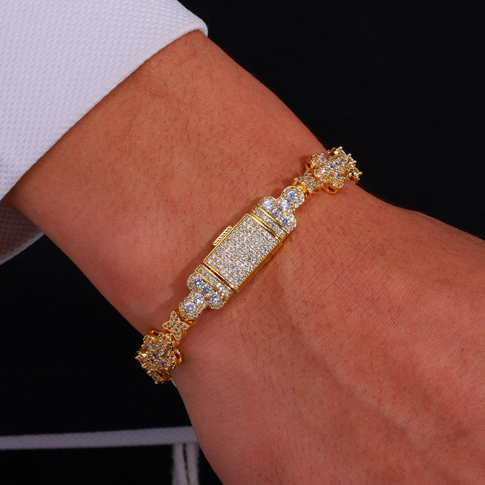 10mm Cross X Iced Bracelet