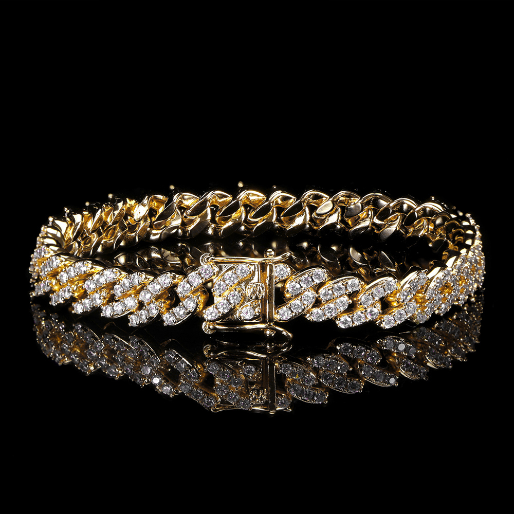 9mm Single Row Iced Out CZ Cuban Link Bracelet