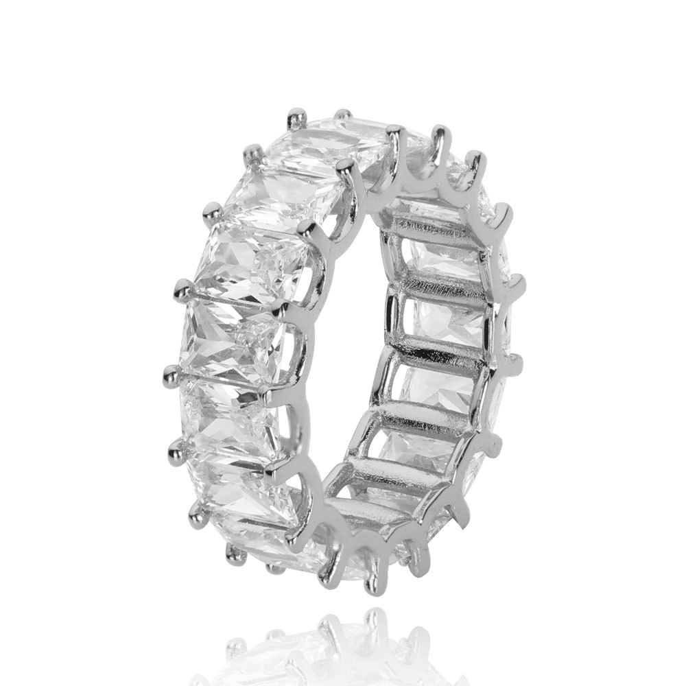 Iced Out Copper Micro Pave Baguette CZ Ring