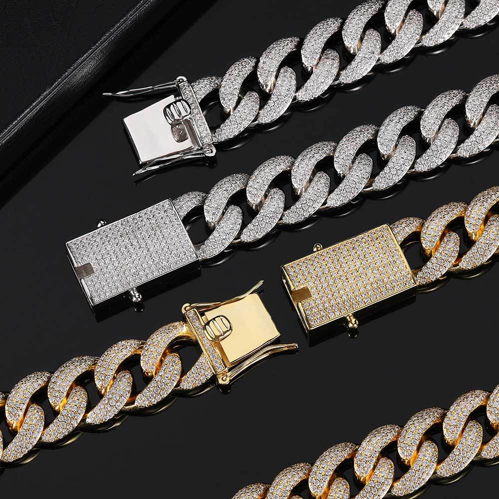 18mm 3 Row Iced Out CZ Cuban Link Bracelet