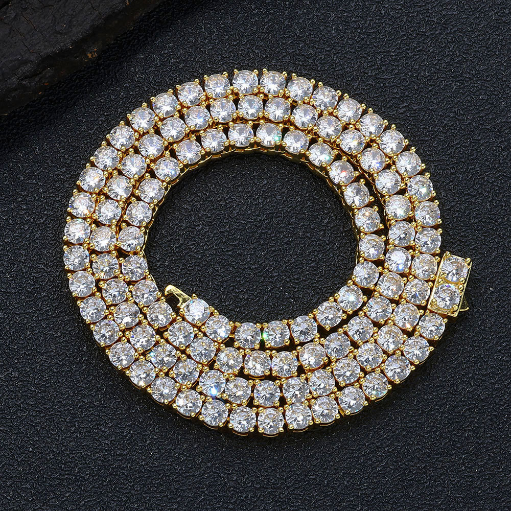 4mm Full Iced Diamond Tennis Chain Necklace