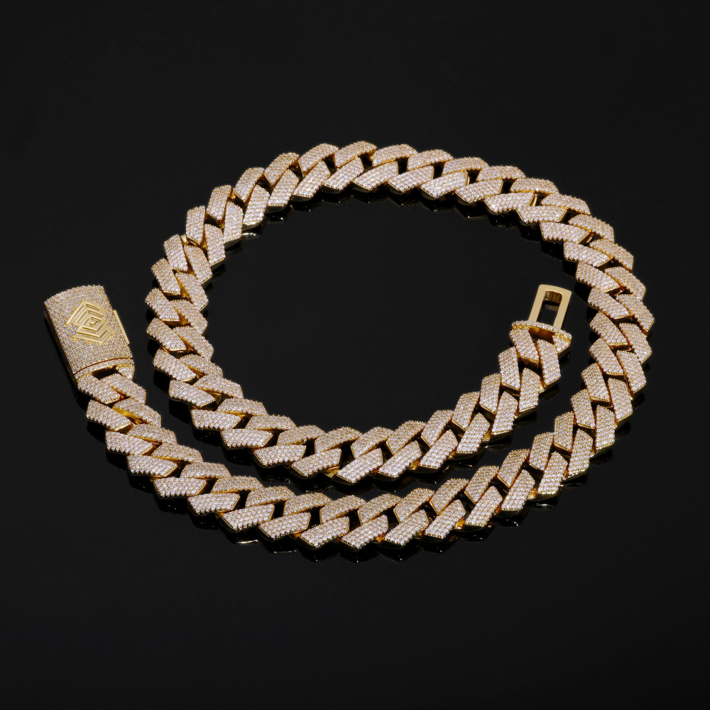 4 Rows Prong Cuban Link Chain 15mm