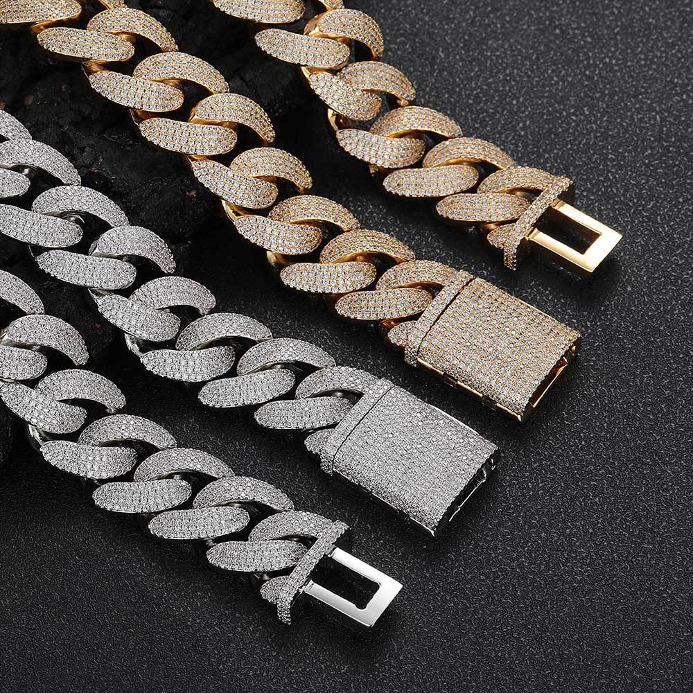 Hip Hop 18K Gold Cuban Chain Bracelet – CZ Diamond Look