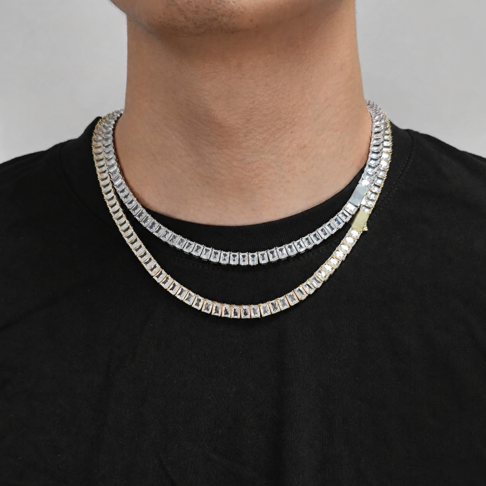 6mm Rectangular Zircon Tennis Necklace