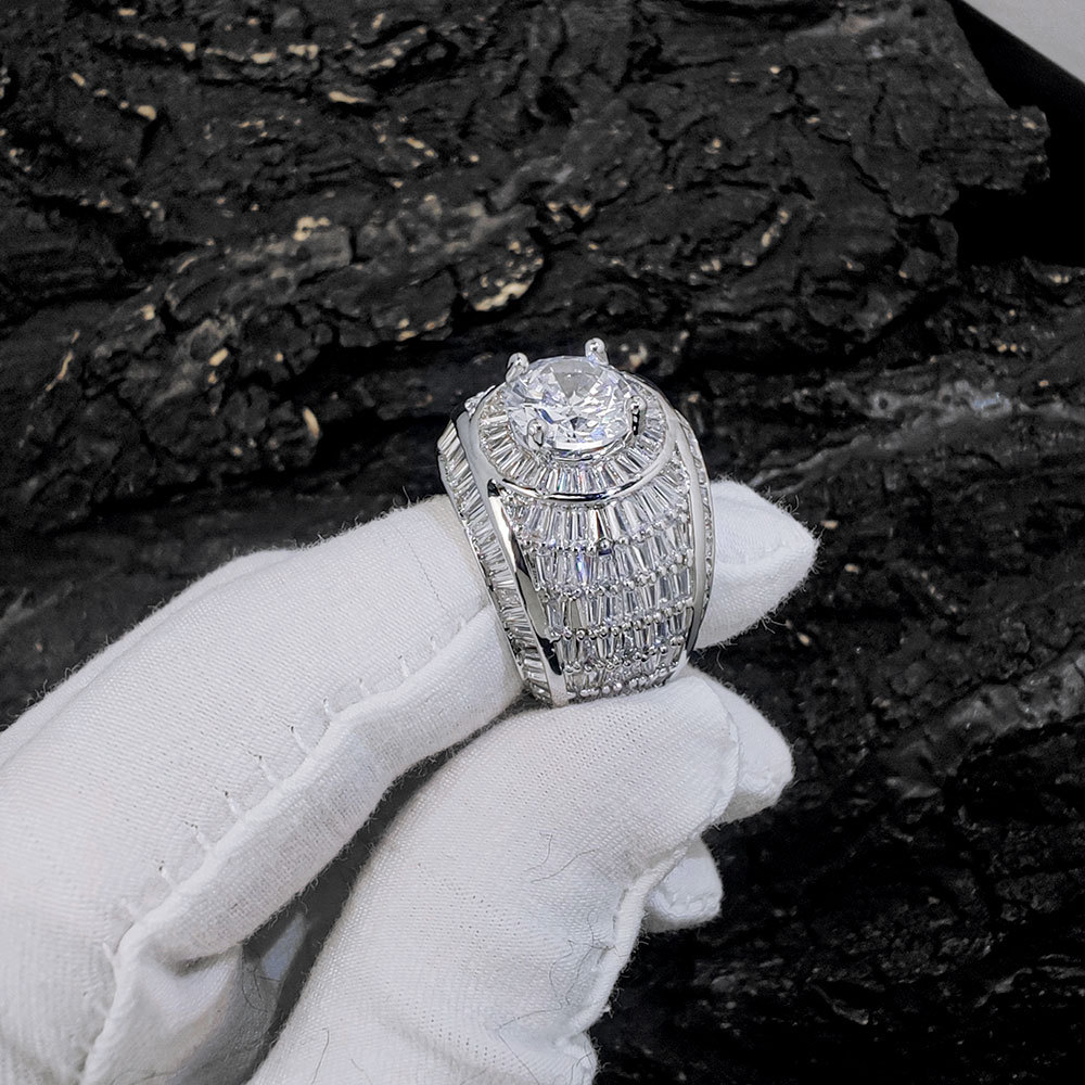 Iced Clustered Band Ring