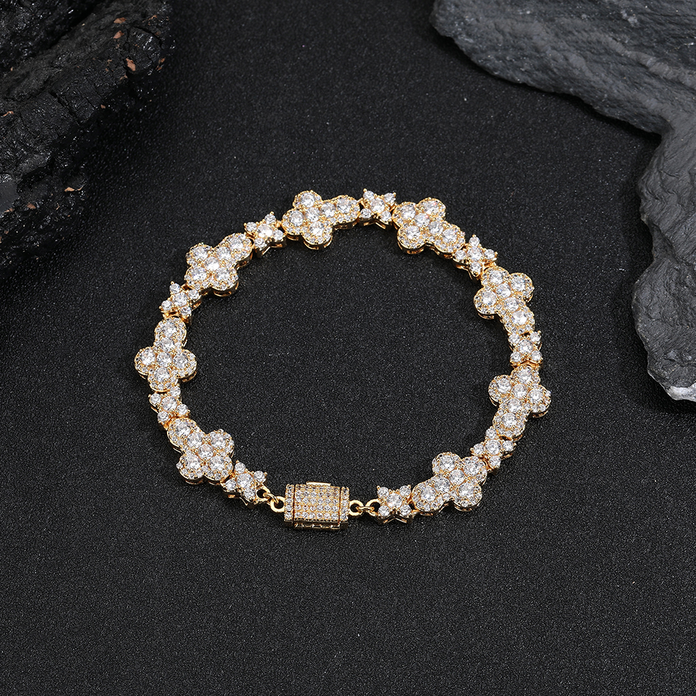 10mm Cross X Iced Bracelet