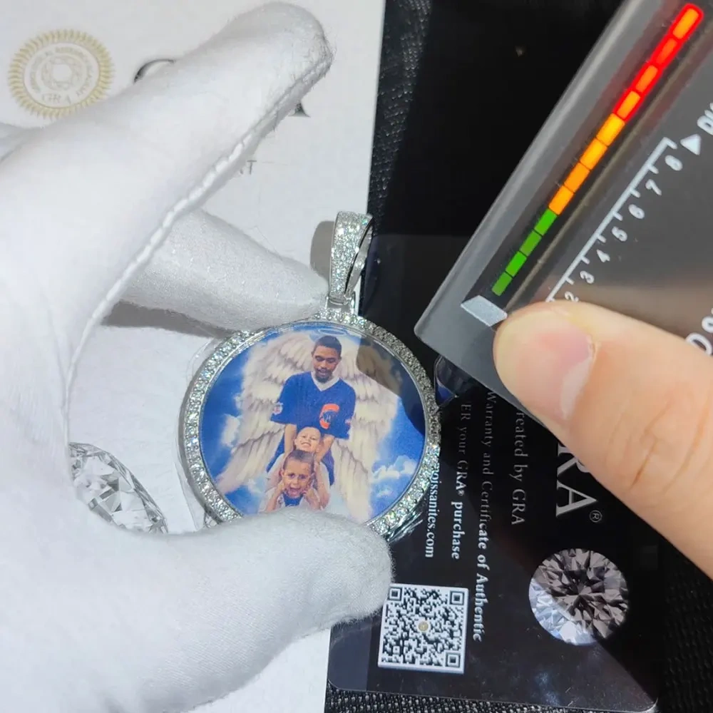 925 Silver Moissanite Photo Pendant
