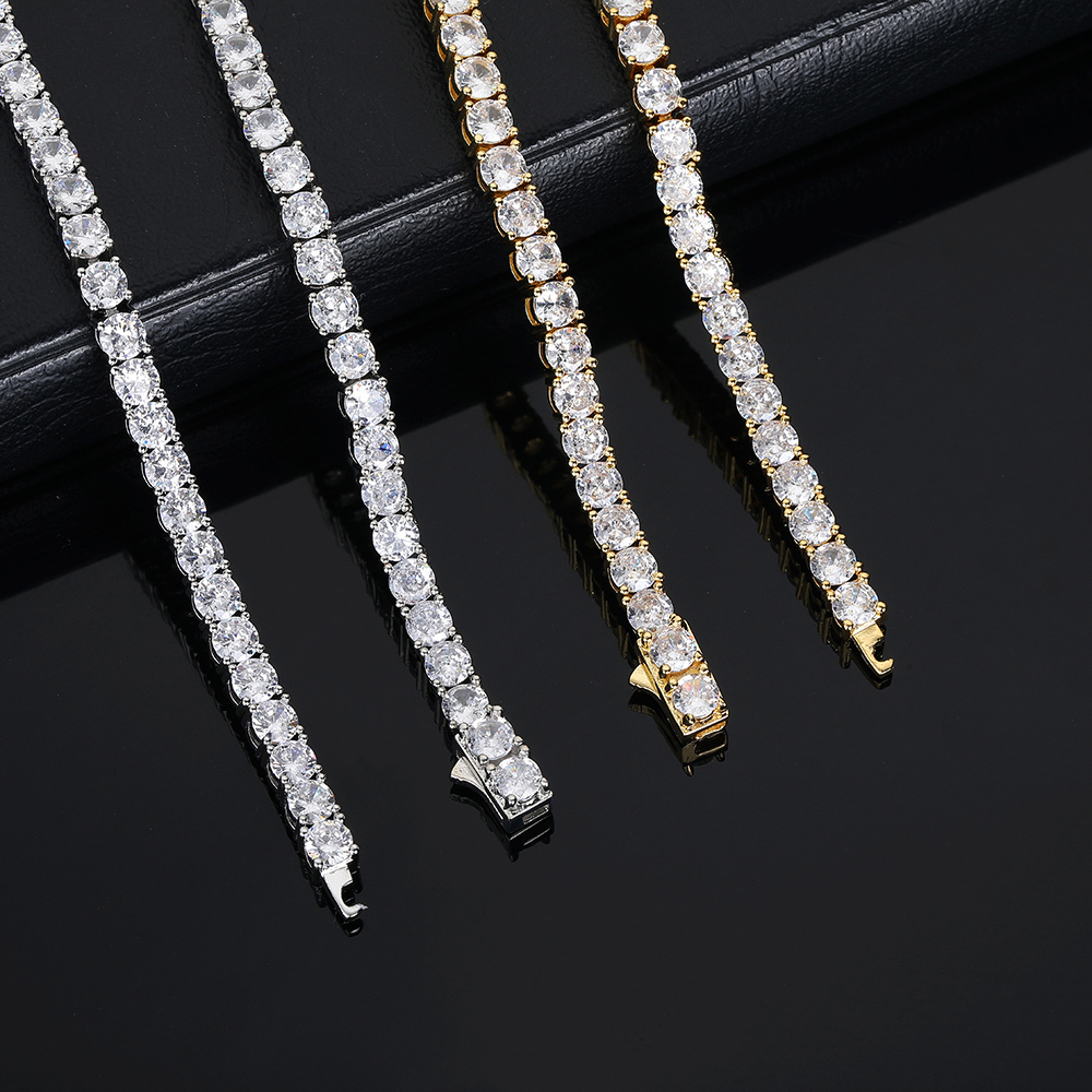 4mm Full Iced Diamond Tennis Chain Necklace