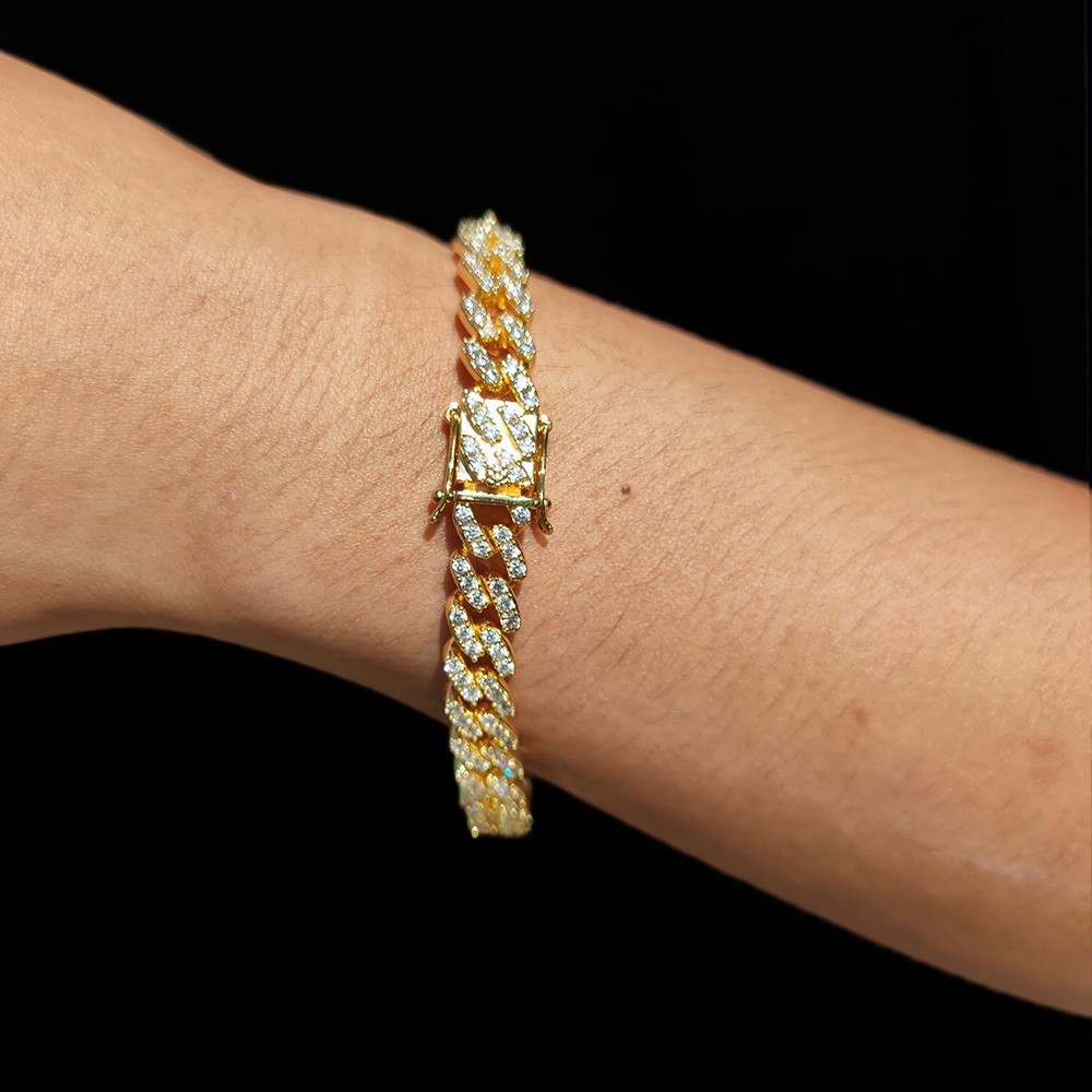 9mm Single Row Iced Out CZ Cuban Link Bracelet
