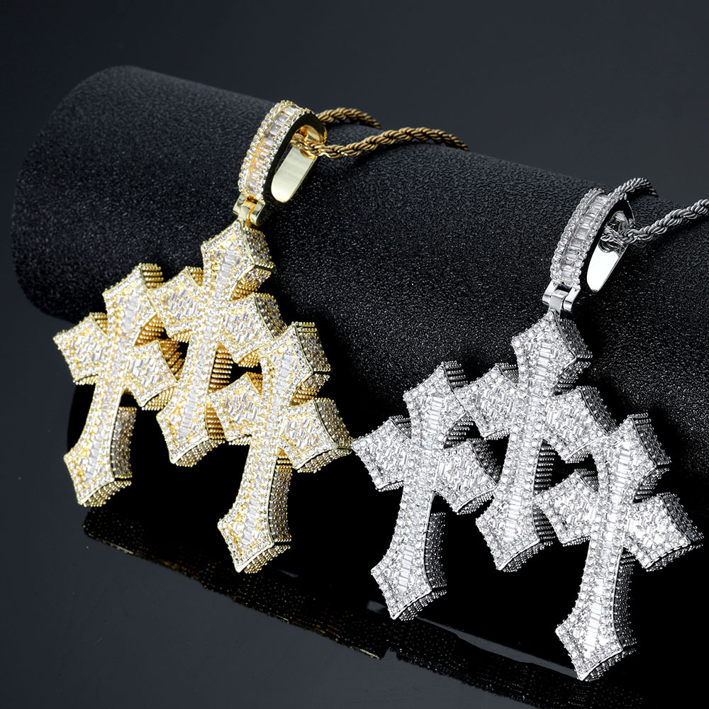 Custom Three Cross Pendant Hip Hop Jewelry