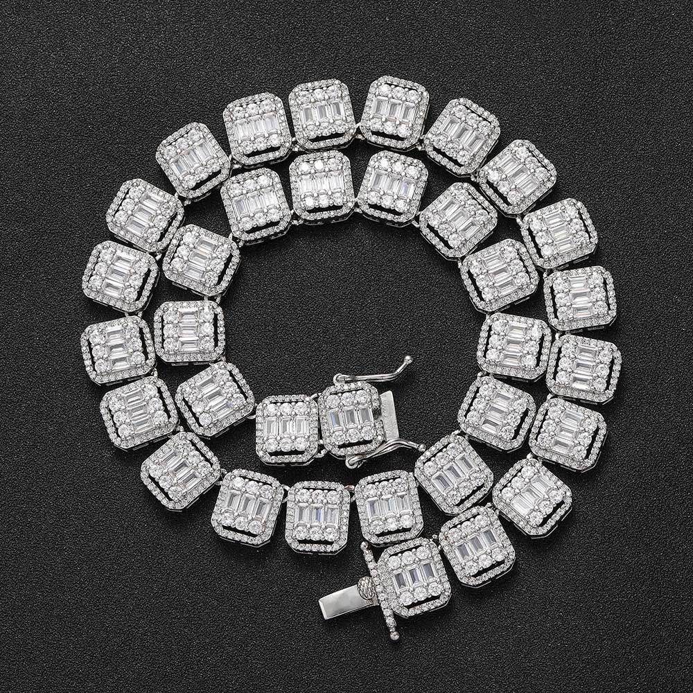 Iced Out Tennis Chain  Mixed Zircon Hip Hop Necklace