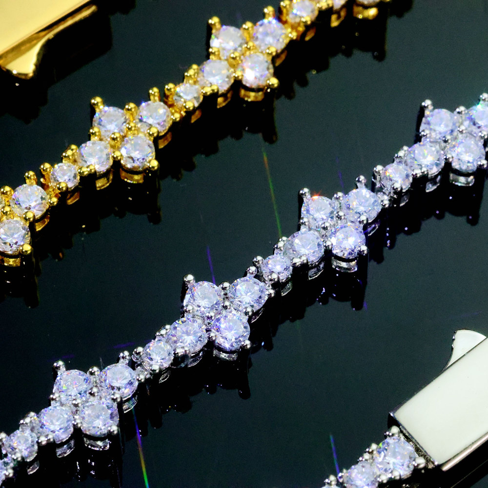 6.5mm Cross Iced Out Tennis Chain Necklace
