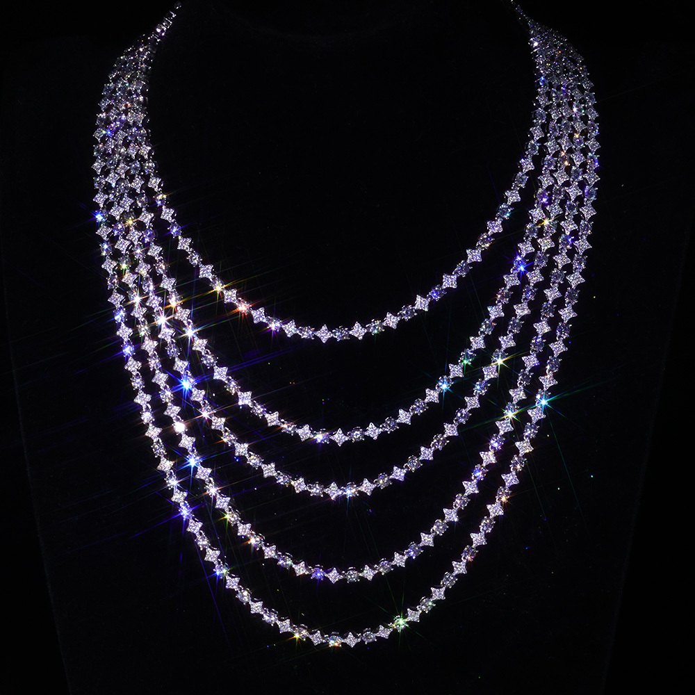 Iced Out Tennis Chain Necklace 6mm Spring
