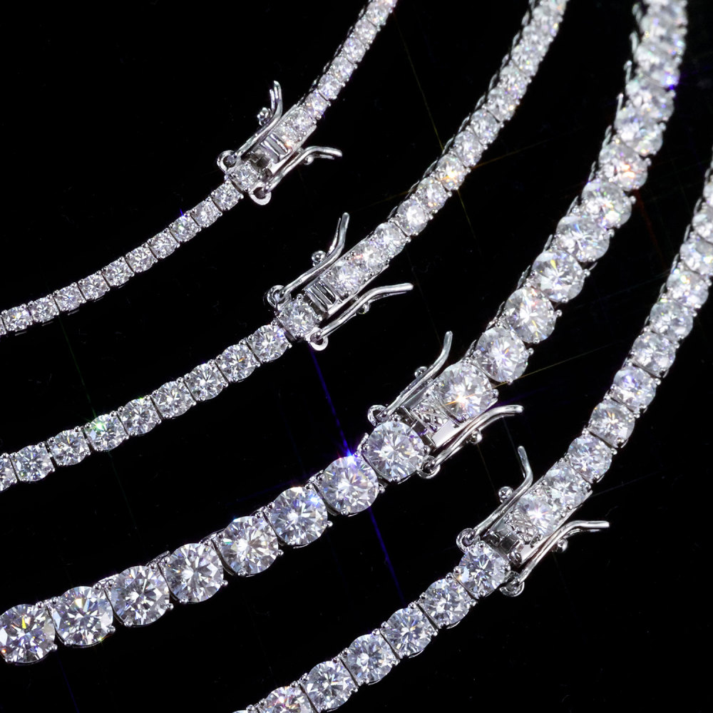 Moissanite Tennis Bracelet  925 Silver (2mm–5mm)