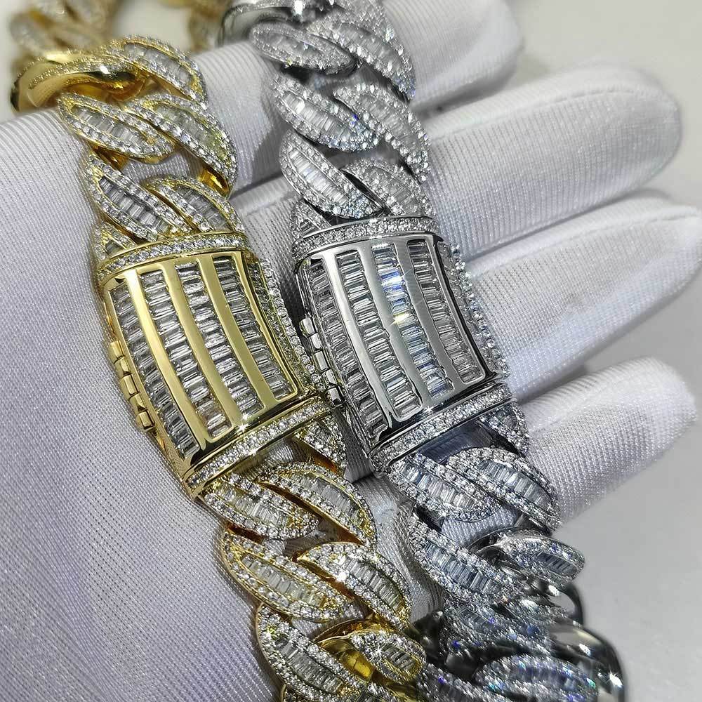 Hip Hop 20mm Mixed Inlay Cuban Link Chain Miami Men Rapper Jewelry Iced Out Necklace