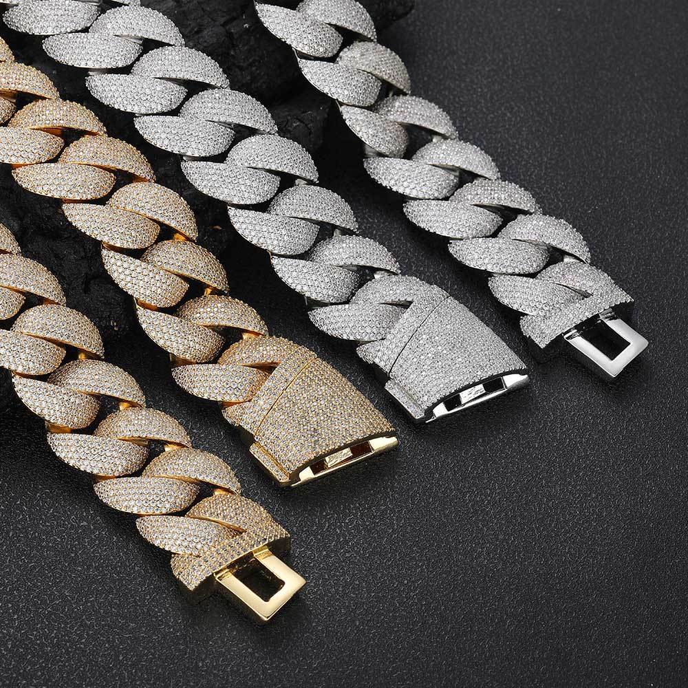 NUOYA Wholesale 22mm Full Diamond Iced Out Cuban Link Chain Necklace