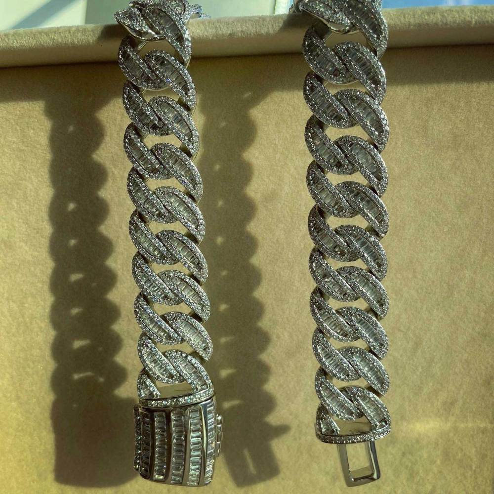 Wholesale 20mm Mixed Inlay Cuban Link Chain Miami Men Rapper Jewelry Iced Out Necklace