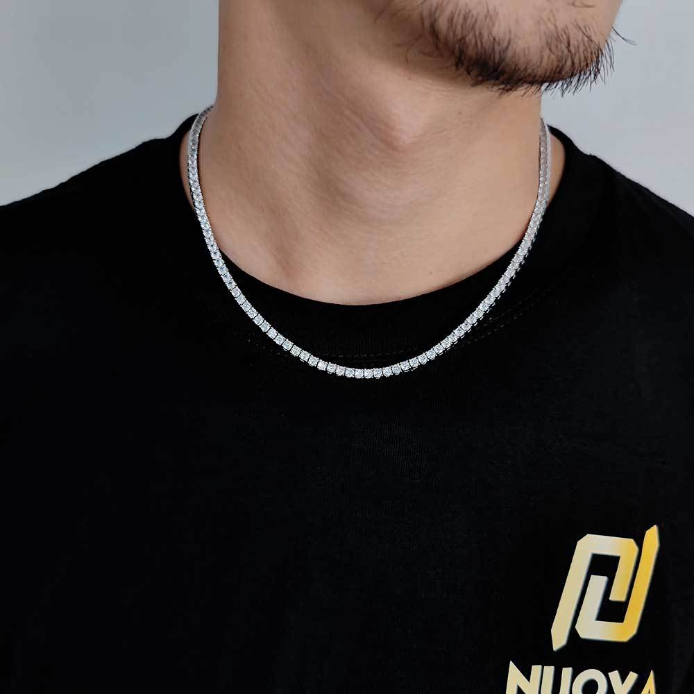 Iced Out Bling 3mm Diamond Tennis Chain Necklace